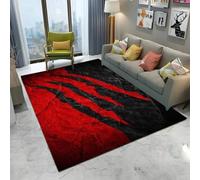 Xisnuient Tappeto 3D Effetto Graffi Artigli, Tappeto Antiscivolo per Soggiorno Camera da Letto,Decorativo Nero con Design Mostro,Morbido a Pelo Corto per Casa Ufficio (COLORE-1,100x150cm)
