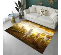 Xisnuient Tappeto Decorativo Per La Camera Dei Ragazzi E Bambini, Desert Thousand Miles Black Horse Cool Visual Game, Grande Tappeto Il Soggiorno Da Letto Di Ragazze (Colore 4,120x180cm)