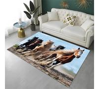 Xisnuient Tappeto Decorativo Per La Camera Dei Ragazzi E Bambini, Desert Thousand Miles Black Horse Cool Visual Game, Grande Tappeto Il Soggiorno Da Letto Di Ragazze (Colore 6,100x150cm)