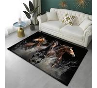 Xisnuient Tappeto Decorativo Per La Camera Dei Ragazzi E Bambini, Desert Thousand Miles Black Horse Cool Visual Game, Grande Tappeto Il Soggiorno Da Letto Di Ragazze (Colore 2,160x230cm)