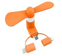 Xisnuient Ventilatore Mini Telefono 3 in 1, Ventola USB Portatile Lightning Type-C Micro USB, Ventilatore Silenzioso Pale Morbide, Raffreddamento Smartphone Casa Outdoor (COLORE-4)
