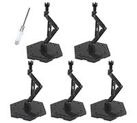 XISTEST Hobby Action Base, supporto per modellini, espositore per hobby compatibile con modelli di figure Gundam HG RG in scala 1/144, nero (5 pezzi)