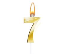 Xistuoz Numeri di candele di compleanno in oro, numeri di candele in oro, torta Topper numero 0 a 9 candele di compleanno, numeri dorati senza fumo per festa di compleanno, matrimonio, celebrazione