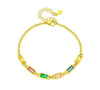 Xisulay Bracciale in acciaio titanio di gemma alta qualità bracciale regolabile braccialetti gembo gemella per donne europee con accessorio cubico gioielli resistenti alla D'oro