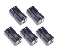 XITEA 5 contenitori per 4 batterie AA con connettore a scatto, colore nero, con contenitore per batterie da 9 V