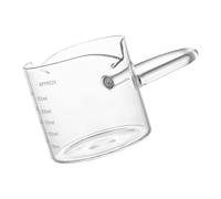 XITEA Bicchiere per schiumare espresso, resistente al calore, in vetro borosilicato, doppio beccuccio, dosatore, bicchiere da liquore per caffè, doppio ugello