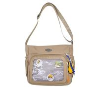 XITEA Borsa a tracolla alla moda Ita borsa a tracolla carina pin display messaggeri spalla grande per viaggi scuola e lavoro ragazze borsa a tracolla, cachi, One Size