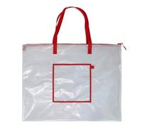 XITEA Borsa impermeabile del manifesto con cerniera della rete trasparente della borsa del progetto di grande capacità, Rosso