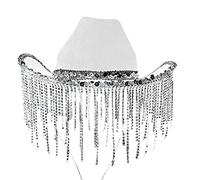 XITEA Cappello da cowgirl con strass e lustrini e frange