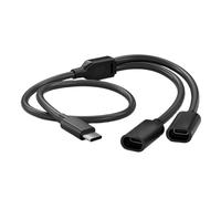XITEA Cavo Ricarica Splitter USB C per Telecamera Pannello Solare Esterno Sistemi Sicurezza Costruzione in PVC Resistente alle Intemperie Cavo Sdoppiatore Tipo C Dati 480 Mbps