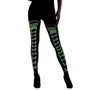 XITEA Collant da donna ad alta elasticità incandescente Spiderweb Design con tessuto traspirante Halloween Stokings per sport e feste Punta rinforzata Glow In calze scure, C, Taglia unica