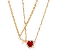 XITEA Confezione da 2 collane con ciondolo a forma di cuore con frecce e simbolo d'amore, gioielli alla moda, collana elegante per coppie, struttura in lega, Metallo