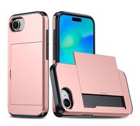 XITEA Custodia a portafoglio resistente a doppio strato per telefono con scomparto nascosto per carte di credito, design antiurto, colore oro rosa