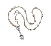 XITEA Elegante ciondolo a forma di cucchiaio su una comoda collana intrecciata, elegante collana con ciondolo a forma di cucchiaio, elegante collana intrecciata, Metallo