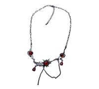 XITEA Elegante collana con zircone rosso, gioiello per festival musicali, gotico, per fotografia di strada alla moda e uso quotidiano