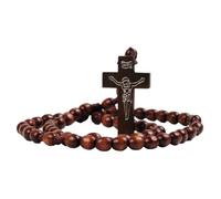 XITEA Rosario in legno fatto a mano con texture fine, adatto per meditazione e preghiera, portatile, regalo speciale religioso per gli amici, Hemu