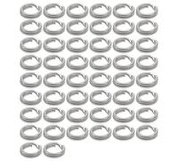 XITEA Set di 50 anelli rotondi da pesca assortiti in acciaio inox resistente, esche a scatto per esche a scatto, connettori per pesca, in acciaio inox