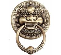 XIUCAI Battente Porta Leone in Ottone per Porta d'Ingresso, Maniglia Cancello Testa di Belva, Accessori Decorativi Parete Fai da Te per Ufficio Casa,27.5cm Antique Bronze