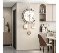 XIUCAI Orologi da Parete per Arredamento Soggiorno, Grandi Orologi da Parete a Batteria Silenziosi in Metallo, Orologio a Pendolo Moderno per Decorazione Pareti Camera da Letto, Ufficio,Large