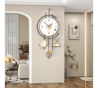 XIUCAI Orologi da Parete per Arredamento Soggiorno, Grandi Orologi da Parete a Batteria Silenziosi in Metallo, Orologio a Pendolo Moderno per Decorazione Pareti Camera da Letto, Ufficio,Medium