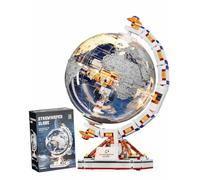 XIUCAI Set Costruzione Globo con Doppia Illuminazione - Modello STEM Rotante 360° con Mappamondo Display, Giocattolo Educativo e Decor per la Casa,Multi Colored