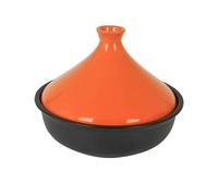 XIUCAI Tajine Marocchino per 1-3 Persone, Pentola Artigianale in Ceramica con Coperchio, Resistente al Calore e Mantiene umidità, per Cucina o Ristorante,Arancia