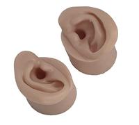 Xiuganpo 1 Paio di Modelli di Orecchio per la Pratica del Piercing All'orecchio, Facili Pulire e Trasportare, Materiale in Silicone Sicuro, per Insegnare la Pulizia, Display (Tonalità della pelle