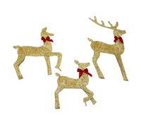 Xiuganpo 3 Set Set di Cervi di Natale Illuminato con Luci a LED Morbide, Ampie Decorazioni per le Vacanze di Renna per le Renne per Esterni, Facile Assemblaggio e Deposito, per Cortile