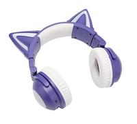 Xiuganpo Auricolare Bluetooth Stereo Cat Ear con Microfono Integrato per L'apprendimento Online e lo Streaming di Cuffie per Bambini Carini (PURPLE)