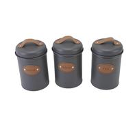 Xiuganpo Barattolo di Stoccaggio Sigillato, 3 Pezzi Eleganti in Stile Manico Design del Coperchio Alimentare Vaso Facile Utilizzando per l'ufficio (GREY)