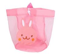 Xiuganpo Borsa da Spiaggia Extra Large in Rete - Borsa Traspirante con Tracolla per Giocattoli, Snack e Altro - Comoda per il Nuoto, la Spiaggia e le Vacanze (PINK)