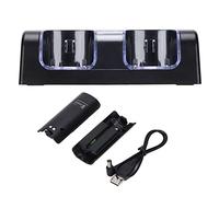 Xiuganpo Carica a Batteria Remota, Stazione di Ricarica per Banco di Base Light Stabile Usura Portatile Resistente per Game Remote Controller (BLACK)