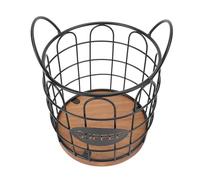 Xiuganpo Cesto di Stoccaggio della Capsula del caffè, Base in Legno Massiccio Robusto Moderno Moderno Tappeto di caffè in Metallo Costruzione Stabile per la Casa (BLACK)