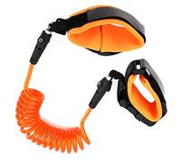 Xiuganpo Collegamento Al Polso Anti-smarrimento Robusta Imbracatura di Sicurezza Elastica per Bambini Regolabile 1,5 M per Viaggi All'aperto (Testa girevole bloccabile 360° arancione 1,5)