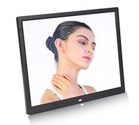 Xiuganpo Cornice Digitale da 15 Pollici, Cornice Digitale con Schermo LED 1024x768 4:3 con Orologio, Calendario, Allarme, Telecomando, Supporto per Scheda di Memoria da 16 GB, per (Spina europea)