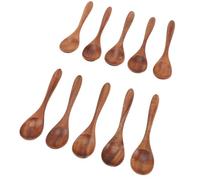 Xiuganpo Cucchiai di Legno per Mescolare, Set da 10 con Design Unico | Ottimo per preparare il caffè, impugnatura comoda per un facile utilizzo, superficie facile da pulire