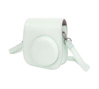 Xiuganpo Custodia per Fotocamera Istantanea in PU, Set di Adesivi Colorati con Cornice Sospesa per Mini 12, Design Confortevole e Regolabile (Verde menta)