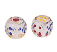 Xiuganpo Dadi di Plastica, Set di Dadi a 6 Facce Trasparenti Antiossidanti, Punti Numerici Trasparenti con 2 Pezzi per Giochi da Tavolo Educazione Intrattenimento Familiare