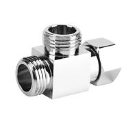 Xiuganpo Deviatore per Braccio Doccia a Tre Vie G1/2 in Ottone, per Soffione Doccia Portatile e Soffione Fisso, con Componente Adattatore Universale a Forma di T