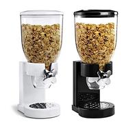Xiuganpo Dispenser per Cereali Singoli, Contenitore per Alimenti Secchi con Beccuccio Ermetico per Riso, Avena, Noci, Caramelle, Organizer per Dispensa da per Cibo per Cani, Senza Fuoriuscite (BLACK)