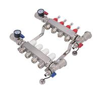 Xiuganpo Distributore di Calore Regolabile con Flussometro - 4 Giri Acciaio Inossidabile G1 304 - Doppi Anelli di Tenuta Installazione Semplice Adatto per Riscaldamento a Pavimento Alta Efficienza