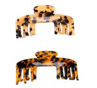 Xiuganpo Fermagli per Capelli Baseball con Stampa Tartaruga Leopardata, 2 Pezzi, Antiscivolo, con Denti Anti-intoppo per Berretti, Cappelli Camionista (11 cm)