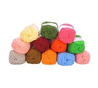 Xiuganpo Filato di Cotone Al Latte, Morbido e Caldo per Bambini, per Progetti a Maglia e All'uncinetto, 12 Colori, Rotoli da 50 G