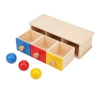 Xiuganpo Giocattolo Educativo per Bambini con Sfera in Legno per Il Riconoscimento della Forma e la Coordinazione Occhio-Mano per Ragazzi e Ragazze, Design Colorato (Cassetto a Sfera a Tre Colori)