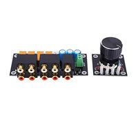 Xiuganpo Interruttore della Scheda di Selezione del Segnale Audio di Tipo relè per 4 Ingressi con Tubo Luminoso a LED, relè Durevole e Affidabile per la Selezione della Sorgente Audio Stereo