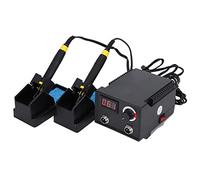 Xiuganpo Kit per Legna da Ardere, Strumento per Pirografia a Temperatura Regolabile con Display Digitale a Doppia Porta con Corpo in Plastica ABS e Spugna per Pulizia, per Saldatura e (Plastica +