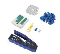Xiuganpo Kit Pinza Crimpatrice e Tester per Cavo RJ45, 8P8C, per Rete | Strumento per crimpare cavi Ethernet, taglierina spelafili, tester RJ11 RJ12, per Cat5 Cat5e Cat6