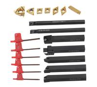 Xiuganpo Kit Utensili per Tornitura Al Tornio, Utensili da Tornio con Inserti in Metallo Duro, Gambo da 1/2 Pollice, for Lavorazione del (12 mm)