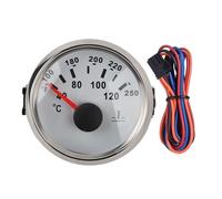 Xiuganpo Manometro a Temperatura Dell'Acqua Elettrica 52 Mm/2 Pollici, 40 a 120 ℃ 9v a 32 V Impianti di Temperatura (Copertura argento con quadrante bianco)