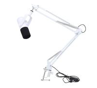 Xiuganpo Microfono da Gioco Dinamico, Microfono a Condensatore con Illuminazione RGB Dinamica con Doppia Interfaccia XLR USB C, Jack per Cuffie e Interruttore Mute (WHITE)